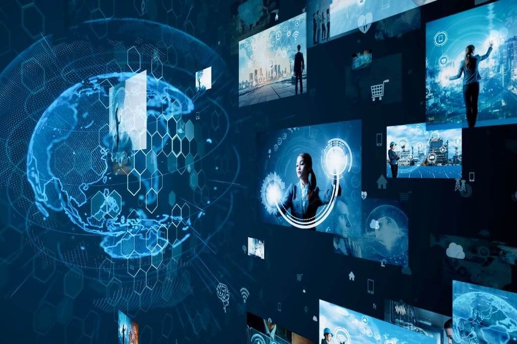 Representa el impacto digital. Ilustra la presencia en línea y la conexión digital.